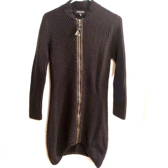 faux leather sweater dress FW'25 Vegan Leather Exaggerated Sleeve Dress / Tunic Saddle / M main image 0